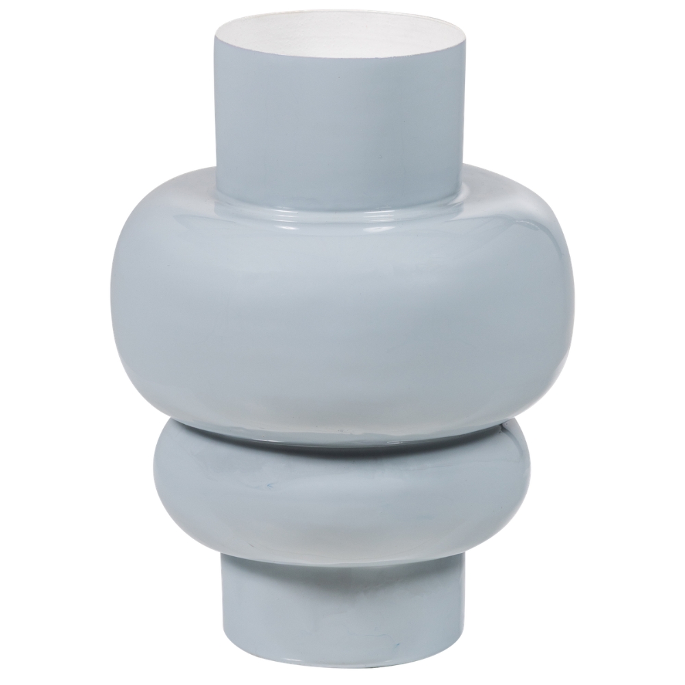 WOOOD Světle šedá kovová váza Auri 27 cm