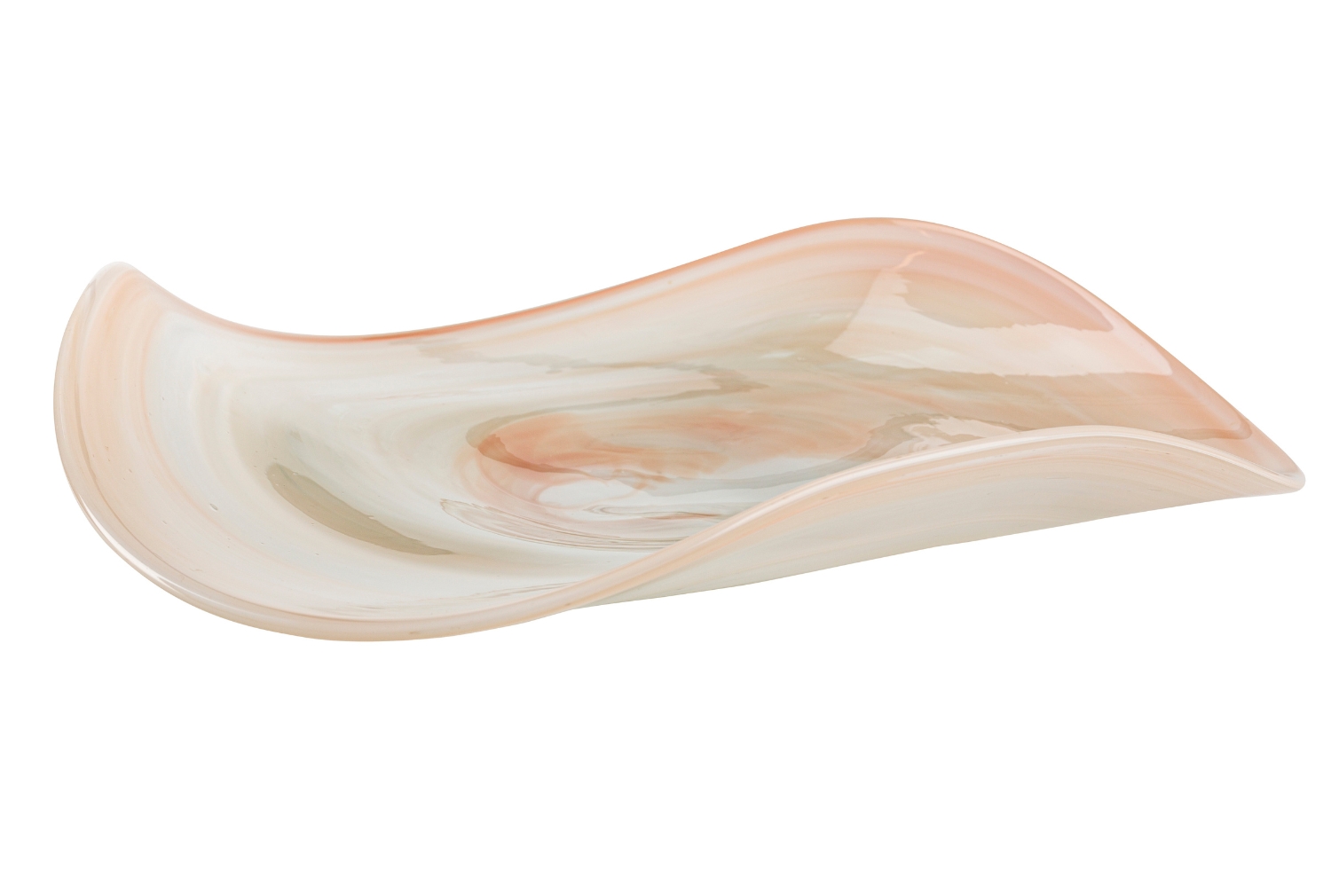 Zuiver Bílo-růžová skleněná dekorativní mísa MARIA