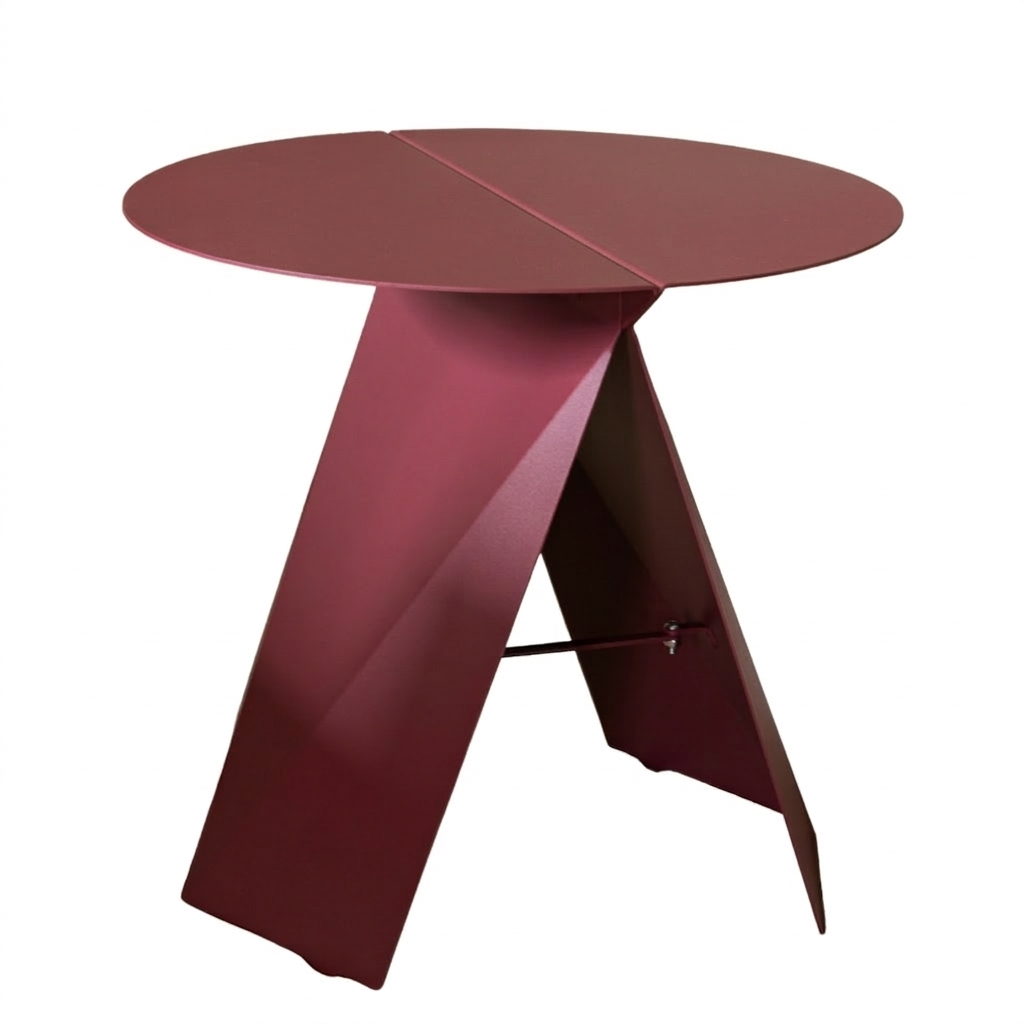 Zuiver Červený kovový odkládací stolek FOLDY 46 cm