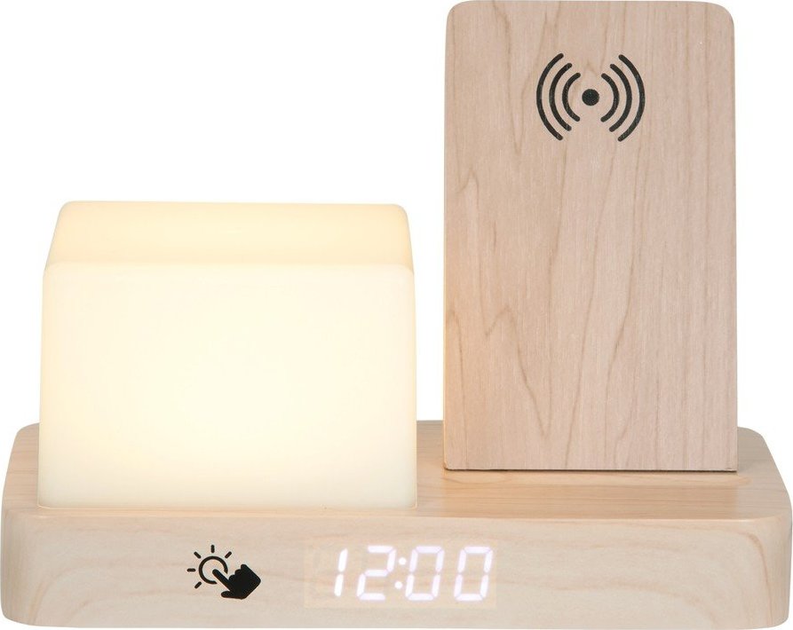 Digitální/stolní budík s bezdrátovou nabíječkou Retro LED Night Light – Karlsson