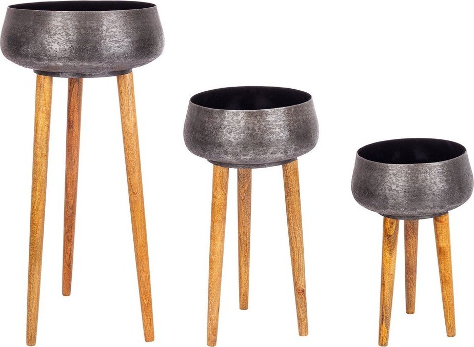 Kovové ručně vyrobené obaly na květináče v sadě 3 ks ø 37