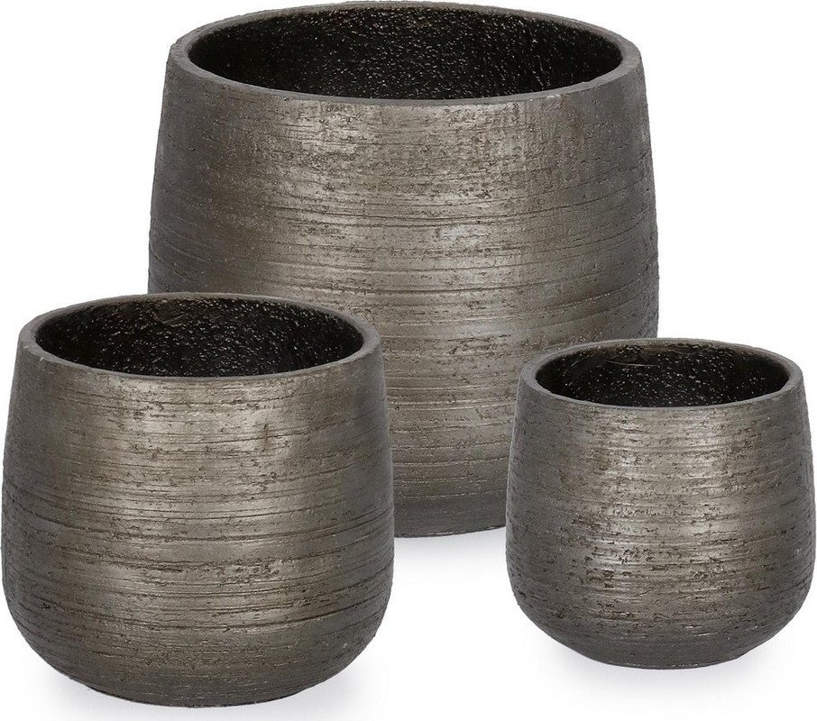 Květináče v sadě 3 ks z betonu vyztuženého skleněnými vlákny ø 35