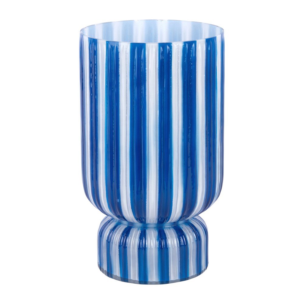 Modrá skleněná váza (výška 26 cm) Rayado Retro – PT LIVING