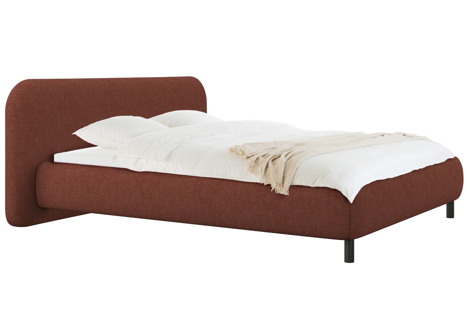 noo.ma Cihlová bouclé dvoulůžková postel Mumo 180 x 200 cm