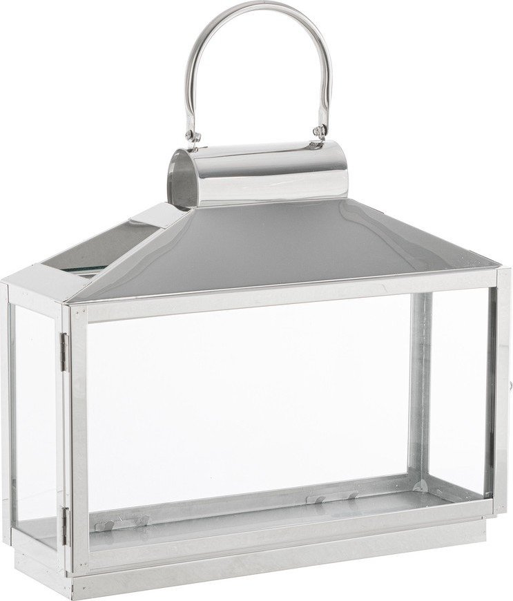 Skleněná/nerezová lucerna (výška 27