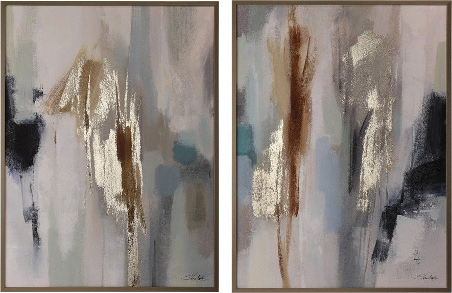 Tištěné/s ručně malovanými prvky obrazy v sadě 2 ks s rámem/na plátně 60x80 cm Gallery – Bizzotto