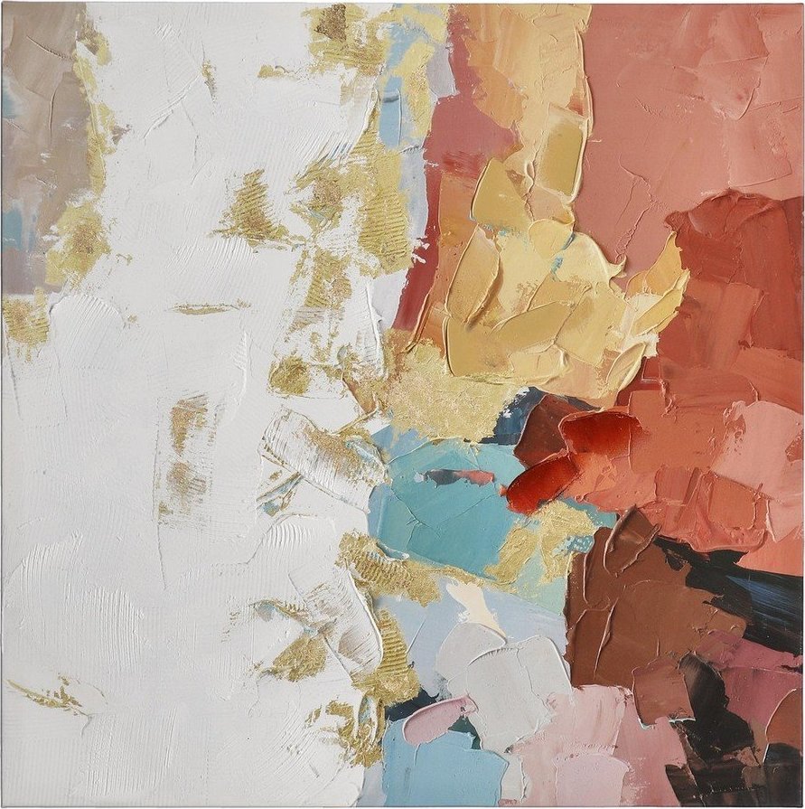 Tištěný/s ručně malovanými prvky obraz na plátně 80x80 cm Crown – Bizzotto