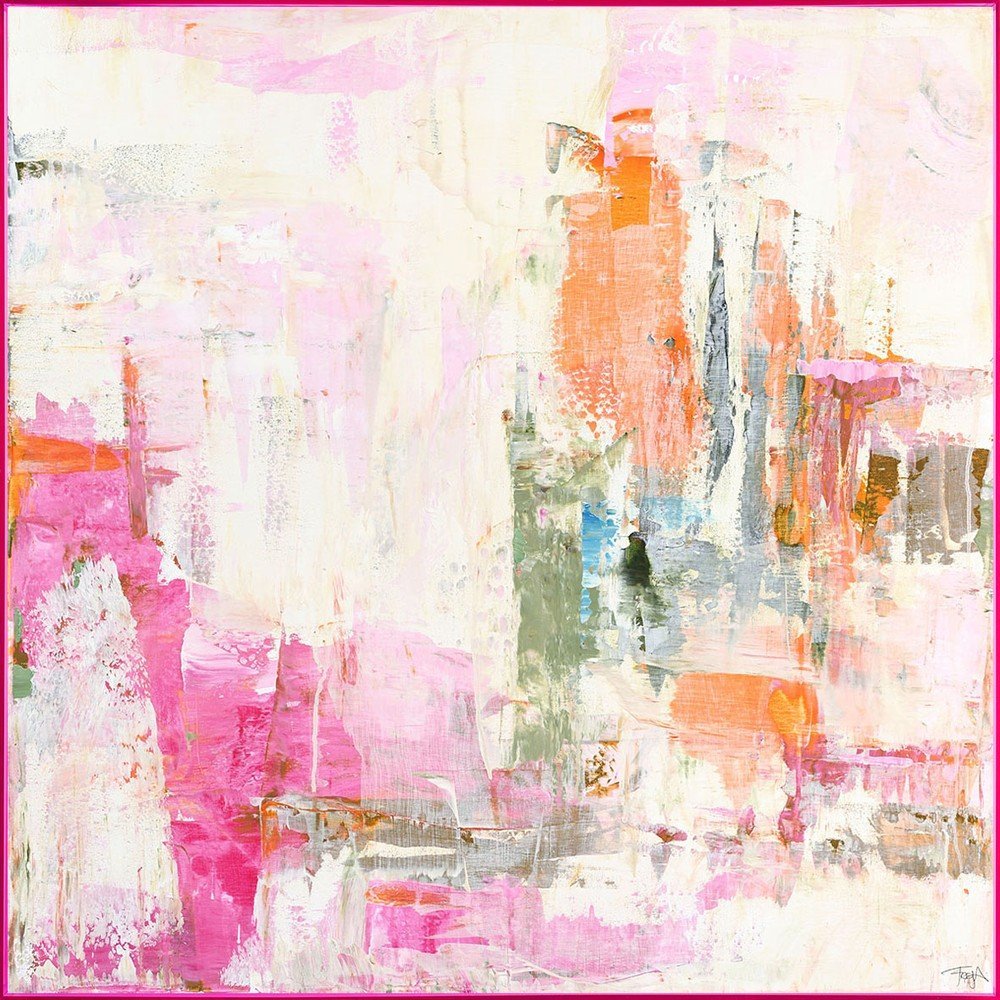 Tištěný/s ručně malovanými prvky obraz s rámem/na plátně 102x102 cm New Age Pink – Malerifabrikken