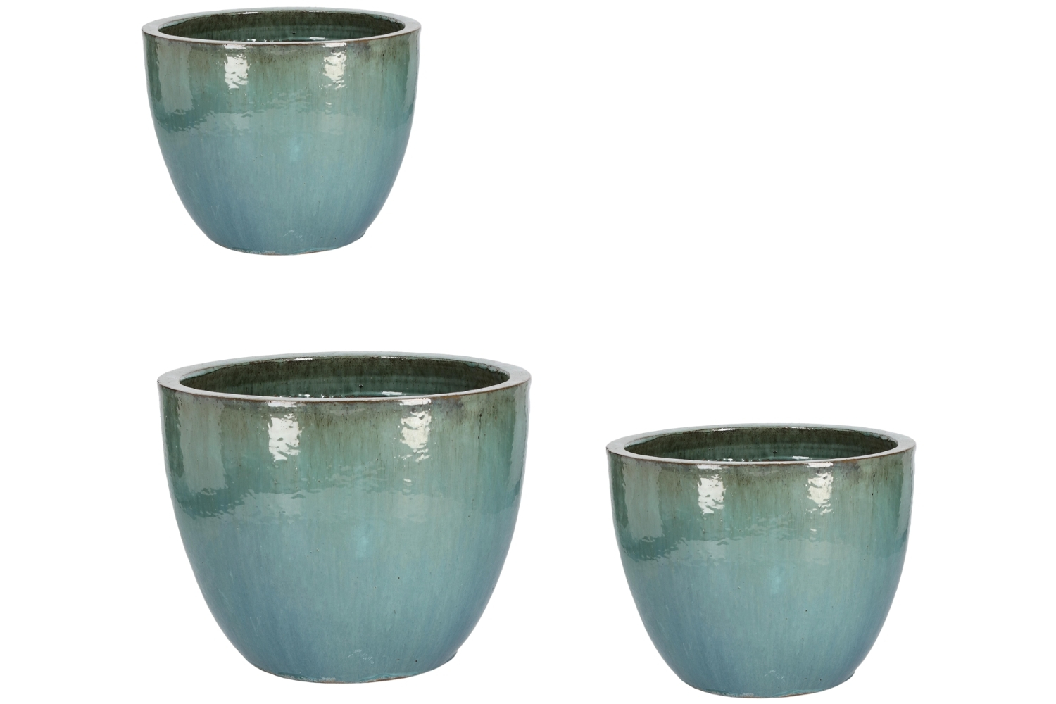 Bizzotto Set tří modrých zahradních květináčů Quang Ø28/37/46 cm
