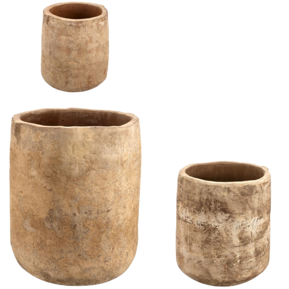 Bizzotto Set tří zahradních terakotových květináčů Minh Ø25/35/47 cm