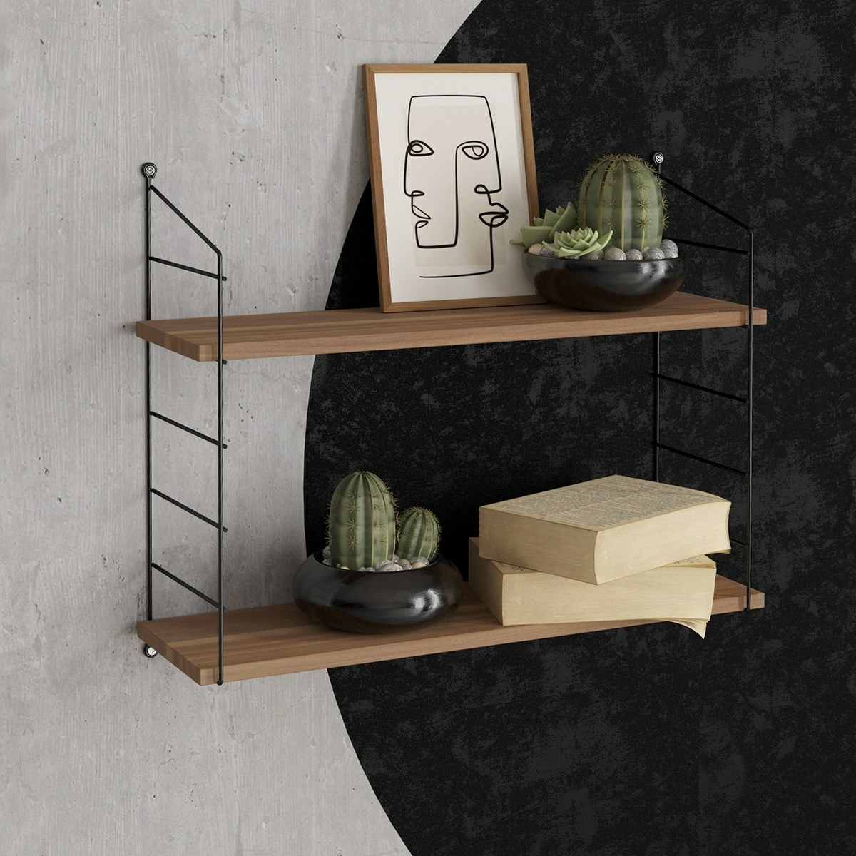 Polička Armoni 2 Walnut Hanah Home