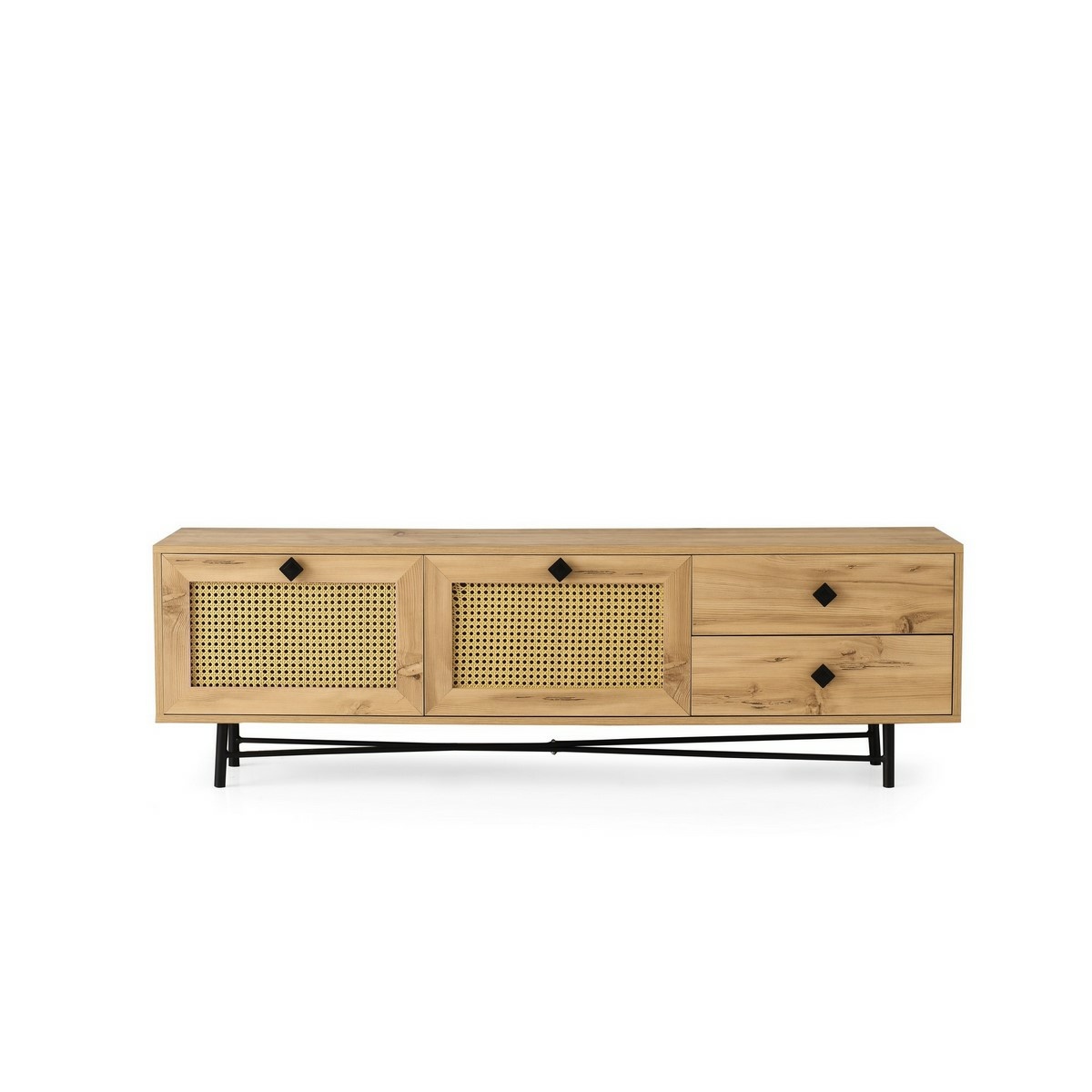 Televizní stolek Hapsiyas Oak and Black Hanah Home