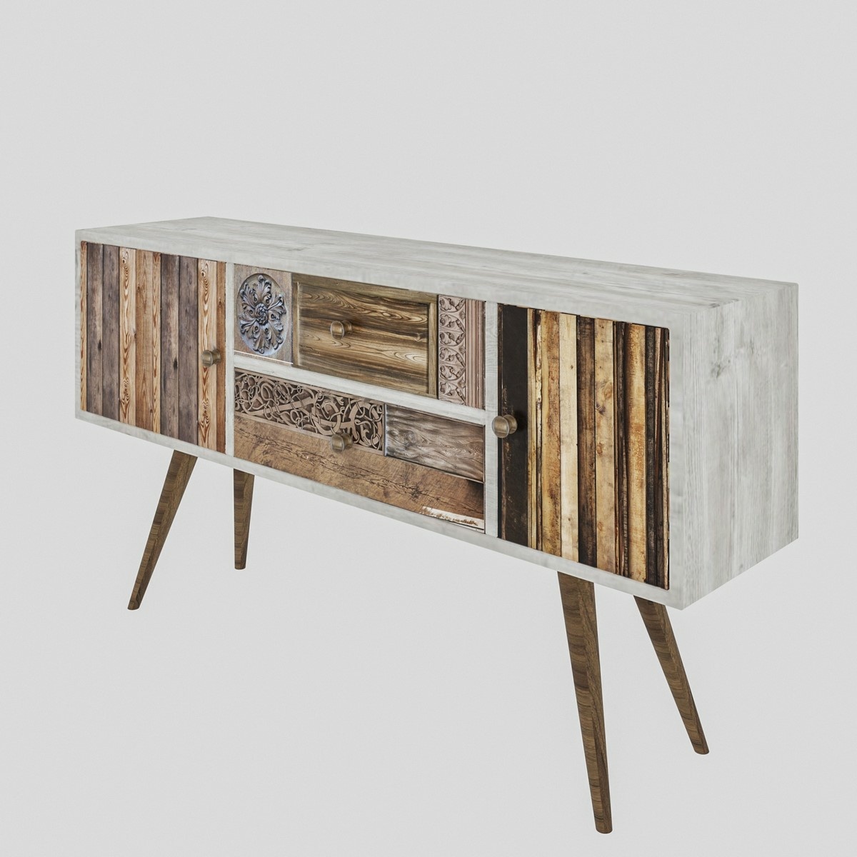 Televizní stolek Odense White and Walnut Hanah Home