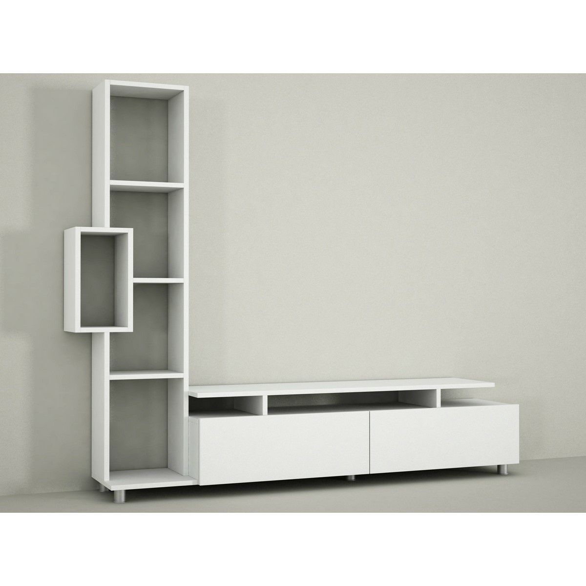 Televizní stolek s knihovnou Tulip White Hanah Home