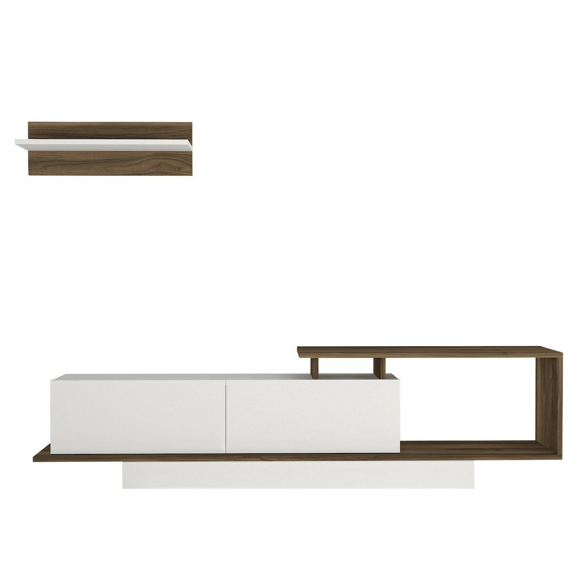 Televizní stolek s poličkou Asos White and Walnut Hanah Home
