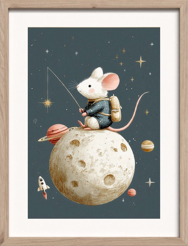 Dětský obrázek 30x40 cm Astro Mouse – Styler