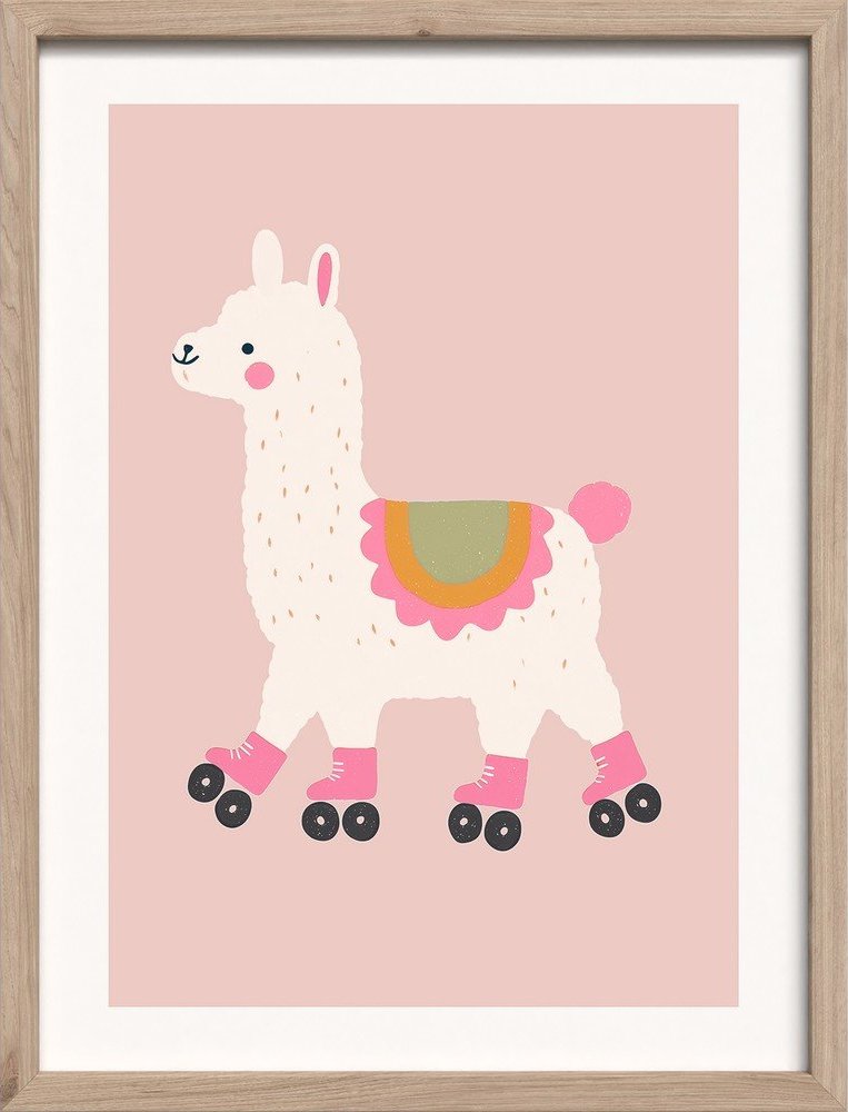 Dětský obrázek 30x40 cm Roller Llama – Styler