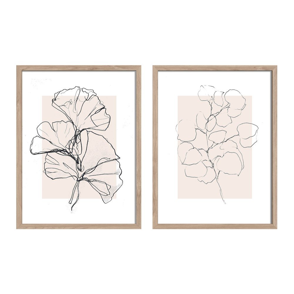 Tištěné obrazy v sadě 2 ks s rámem 30x40 cm Floral Set – Styler