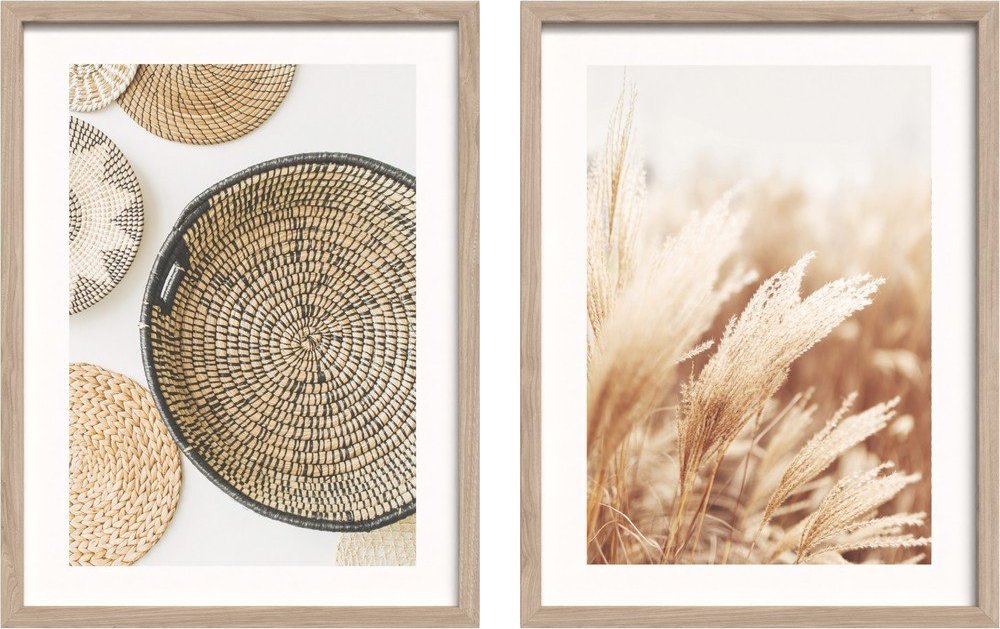 Tištěné obrazy v sadě 2 ks s rámem 30x40 cm Full Beige – Styler
