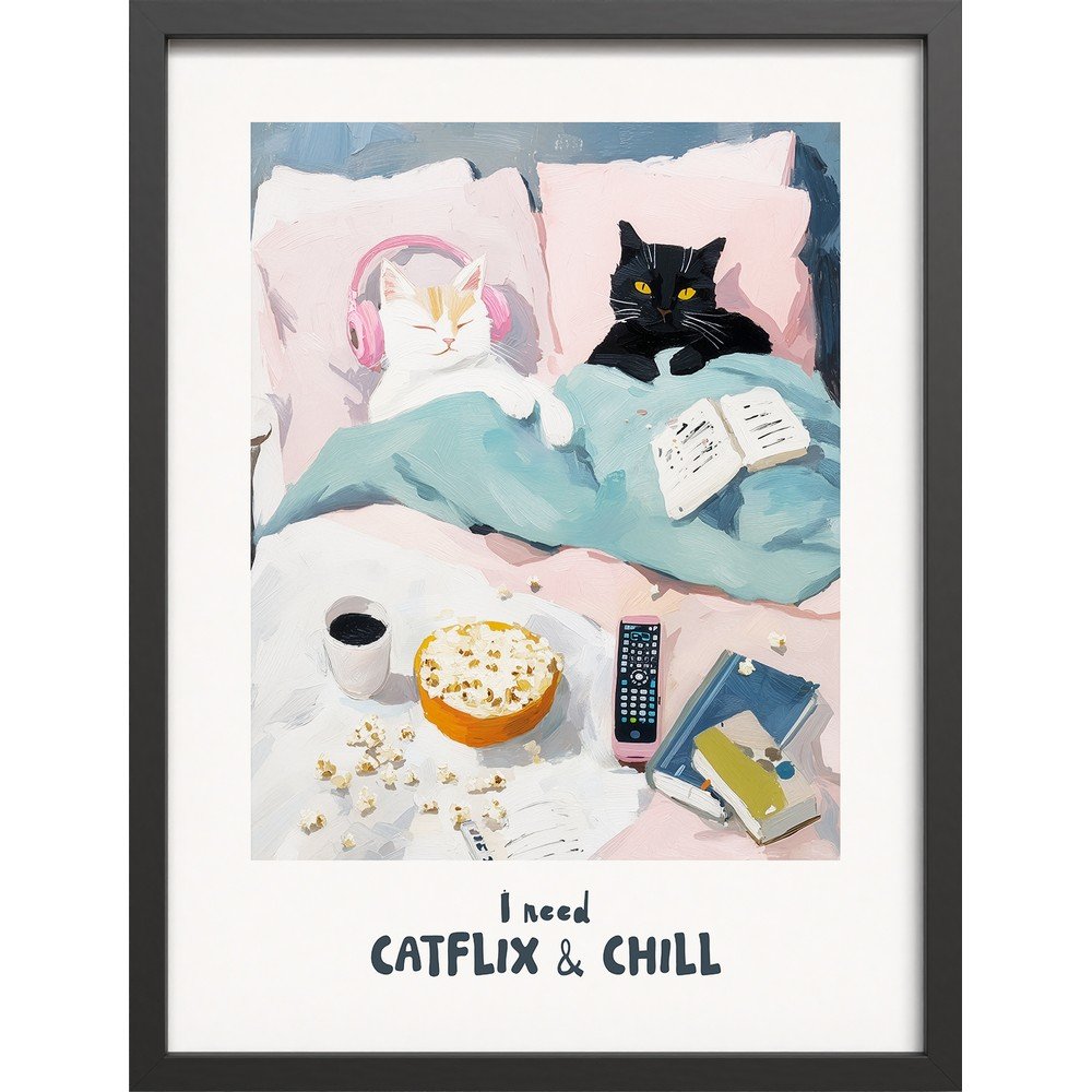 Tištěný obraz s rámem 30x40 cm Catflix – Styler