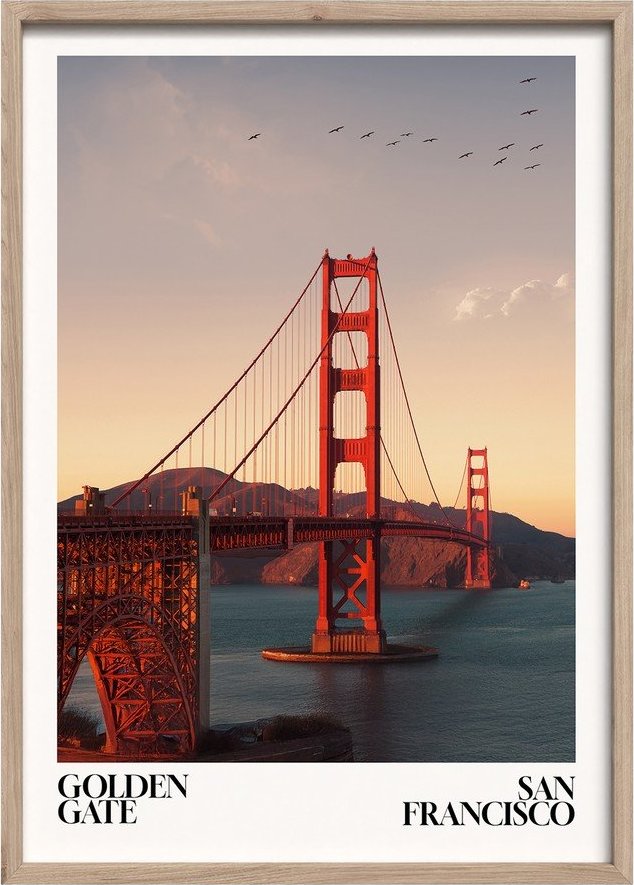 Tištěný obraz s rámem 50x70 cm Golden Gate – Styler