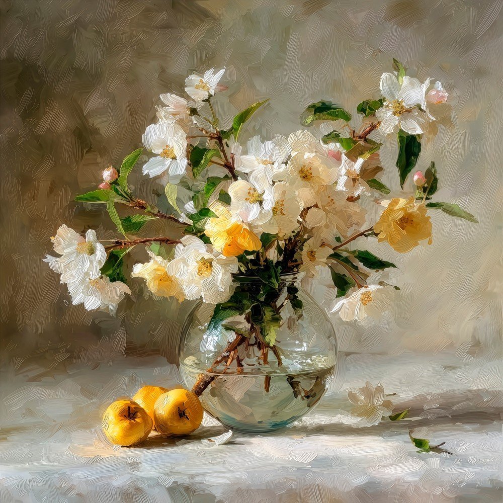 Tištěný obraz s rámem 70x70 cm Apple Flowers – Styler