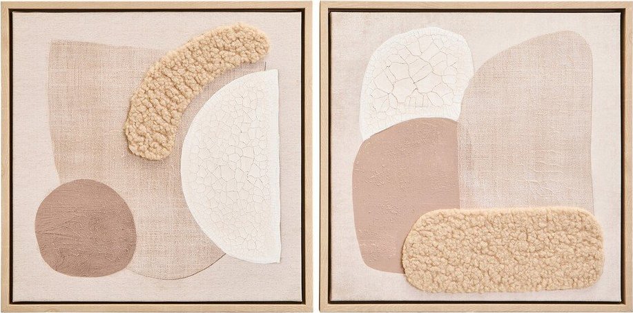 3D obrazy v sadě 2 ks s rámem/na plátně 40x40 cm Astratto – Premier Housewares