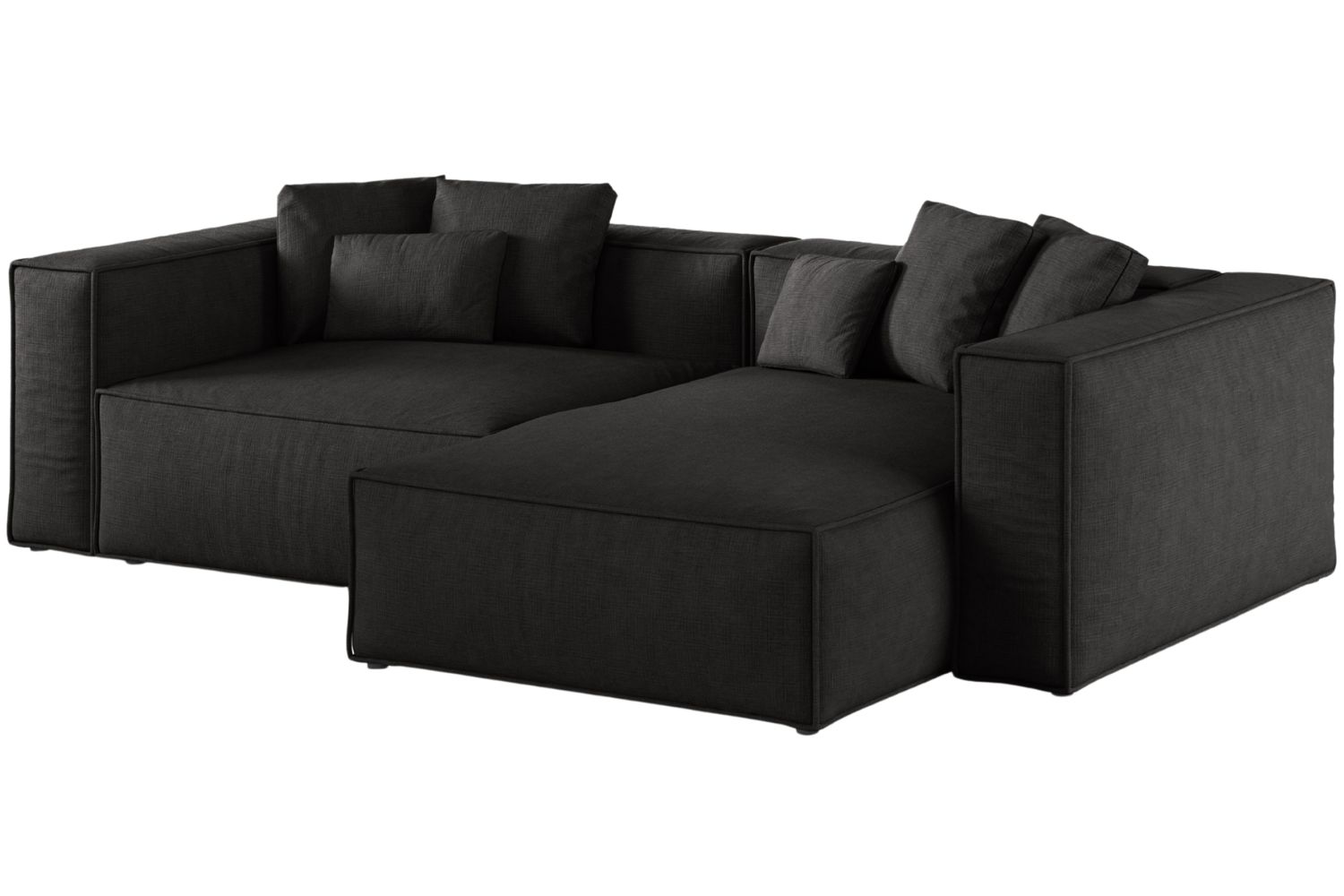 Cosmopolitan Design Černá rohová pohovka Aveiro 254 cm