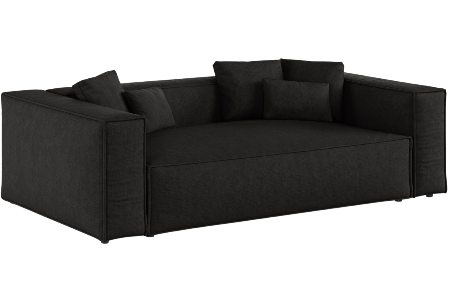 Cosmopolitan Design Černá trojmístná pohovka Aveiro 220 cm