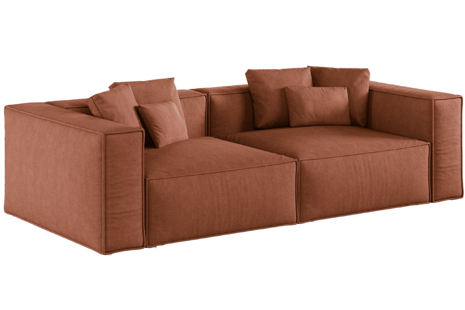 Cosmopolitan Design Terakotově oranžová čtyřmístná pohovka Aveiro 236 cm