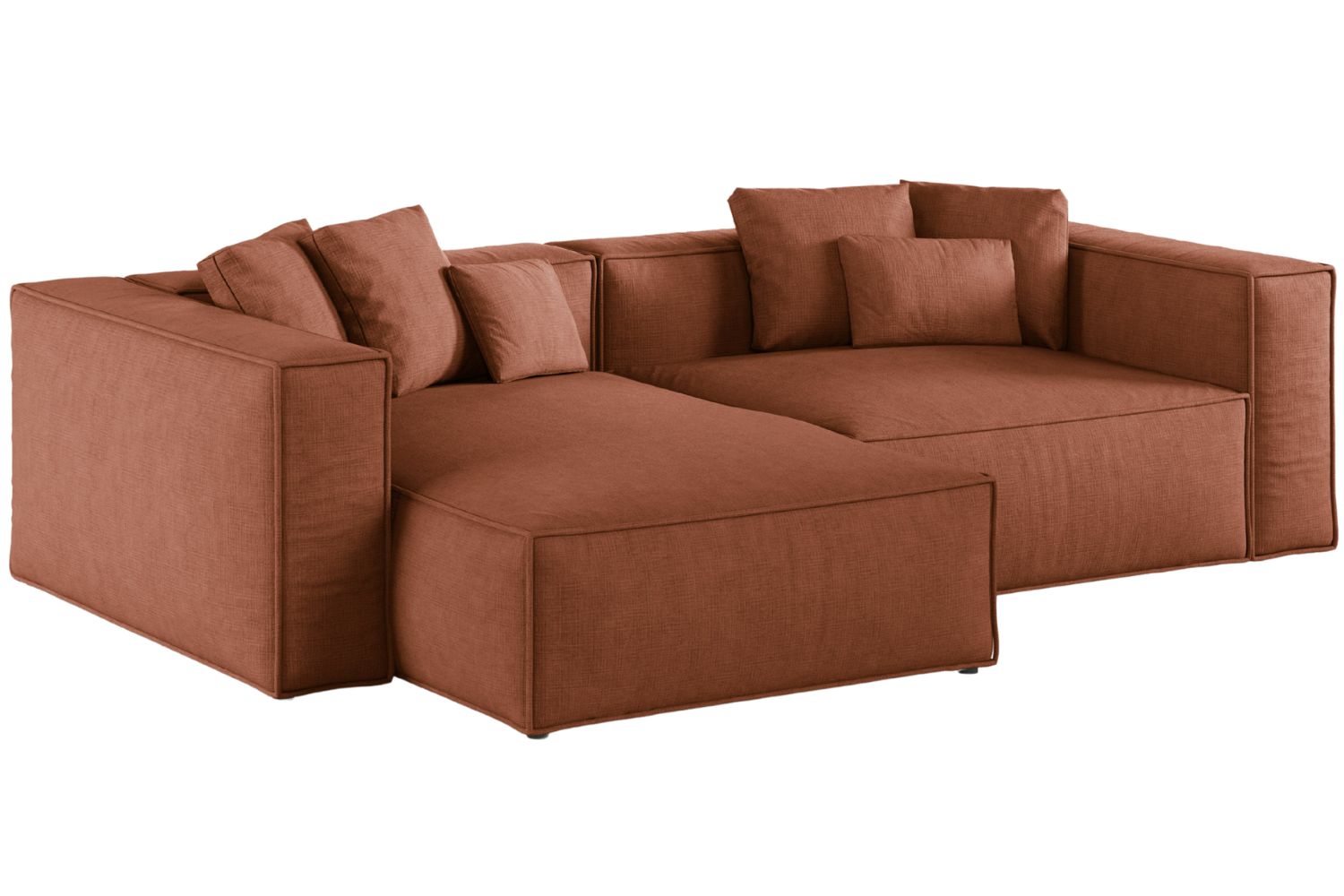 Cosmopolitan Design Terakotově oranžová rohová pohovka Aveiro 254 cm