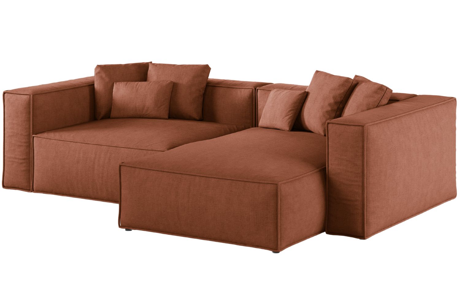 Cosmopolitan Design Terakotově oranžová rohová pohovka Aveiro 254 cm