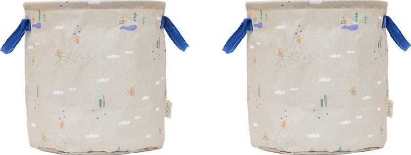 Béžové látkové dětské koše na hračky v sadě 2 ks ø 32x32 cm Foxy – OYOY Mini
