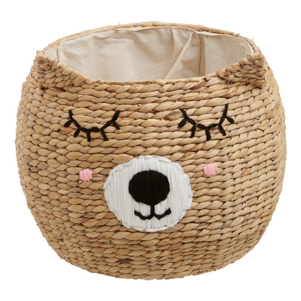 Dětský koš na hračky z vodního hyacintu v přírodní barvě ø 49x40 cm Lidi Cat Face – Premier Housewares