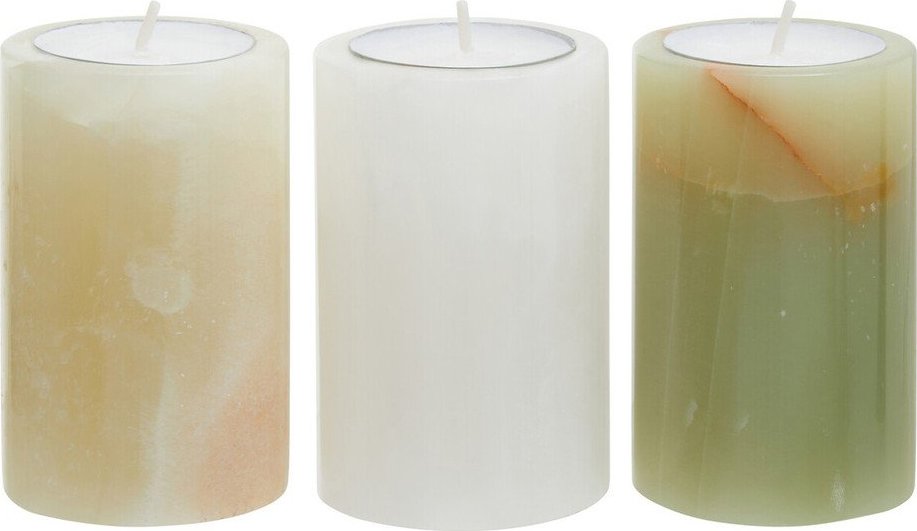Kamenné svícny v sadě na čajovou svíčku 3 ks Oleena – Premier Housewares