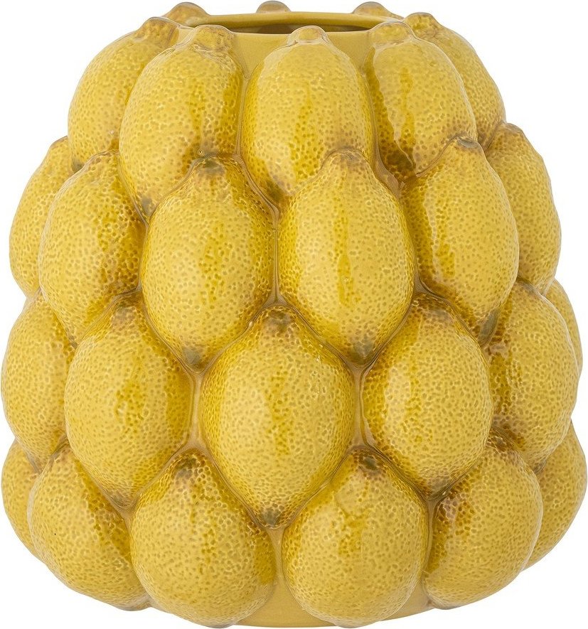 Žlutá ručně malovaná váza z kameniny (výška 22 cm) Limone – Bloomingville