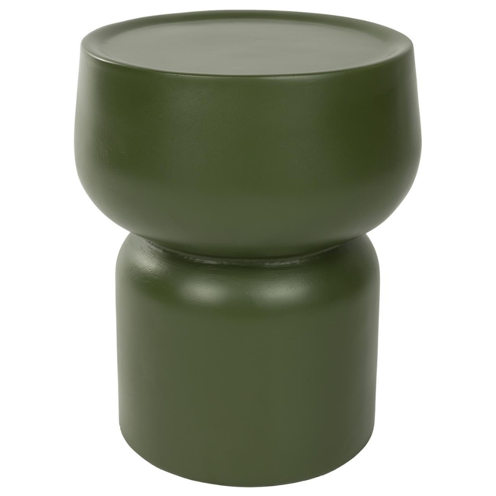 White Label Zelený keramický odkládací stolek ELINE ø 30 cm