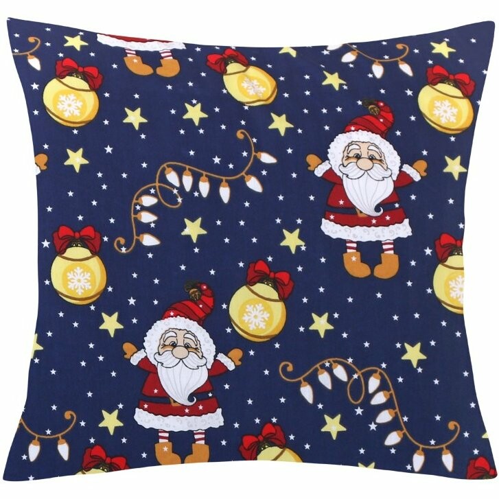 Bellatex Vánoční polštářek s povlakem Santa modrá