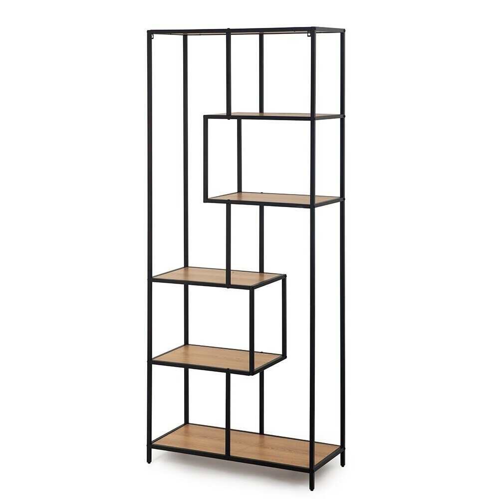 Kovový regál LOFTY GRID Asym Oak