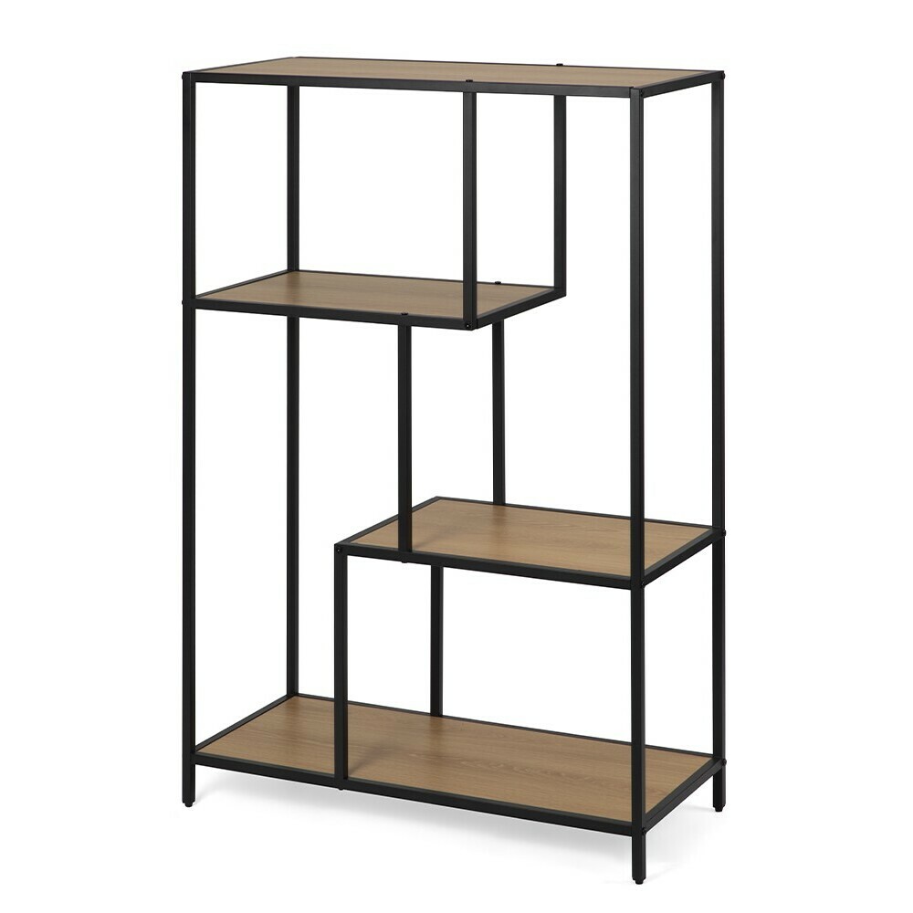 Kovový regál LOFTY GRID Low Oak