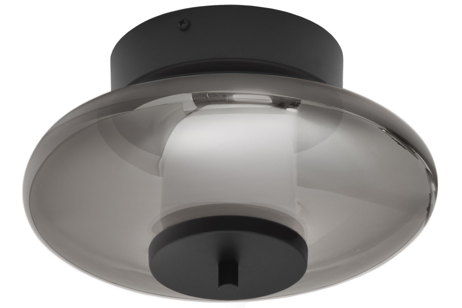 Nova Luce Kouřově šedé skleněné stropní LED světlo Ballet 26 cm