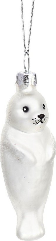 Skleněná ručně vyrobená vánoční ozdoba 9 cm Baby Seal – Sass & Belle