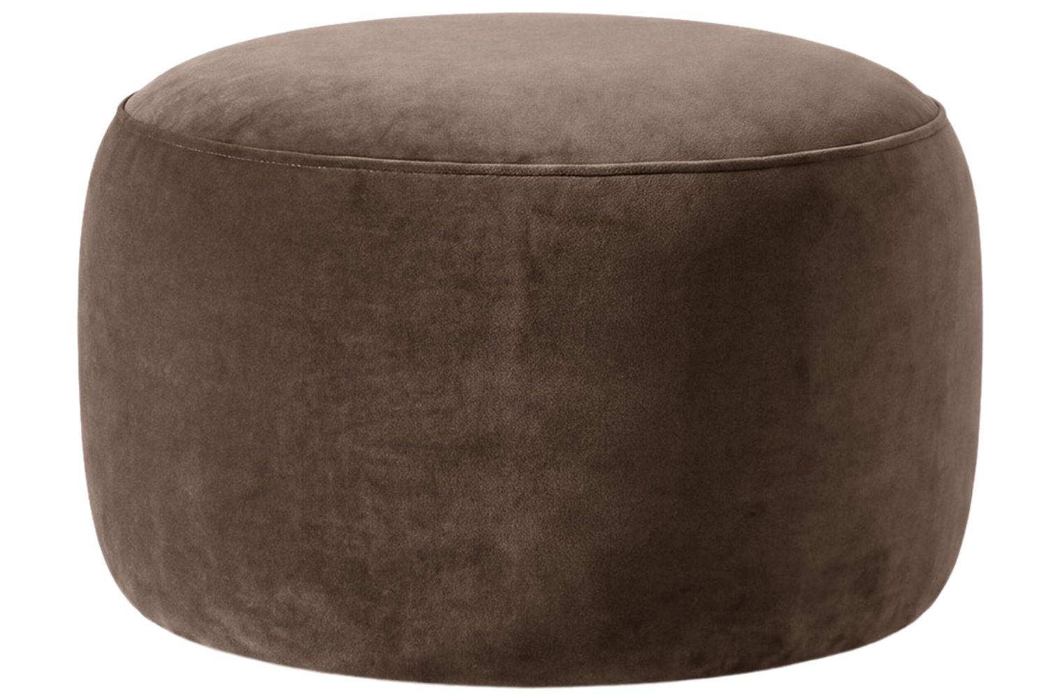 Micadoni Hnědá sametová podnožka Amalta ⌀56 cm