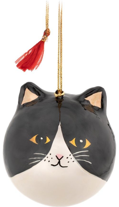 Papírová vánoční ozdoba 8 cm Black Cat – Sass & Belle