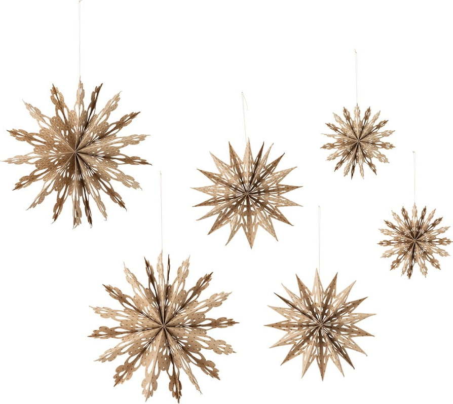 Papírové závěsné vánoční dekorace v sadě 6 ks Star – Bloomingville
