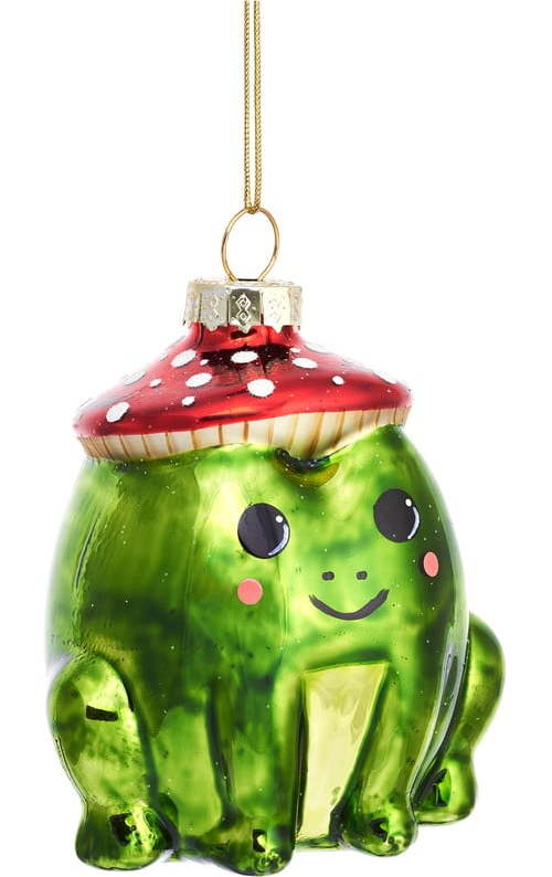 Skleněná ručně vyrobená vánoční ozdoba 7 cm Frog – Sass & Belle