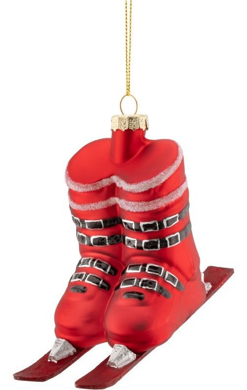 Skleněná vánoční ozdoba 21 cm Ski Boots – Sass & Belle