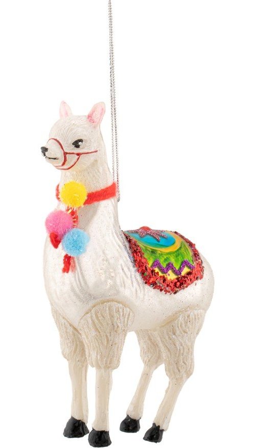 Skleněná vánoční ozdoba 9 cm Llama – Sass & Belle