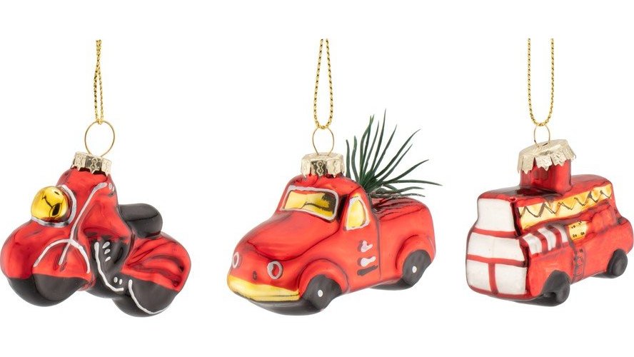 Skleněné vánoční koule v sadě 3 ks 3 cm Transport – Sass & Belle