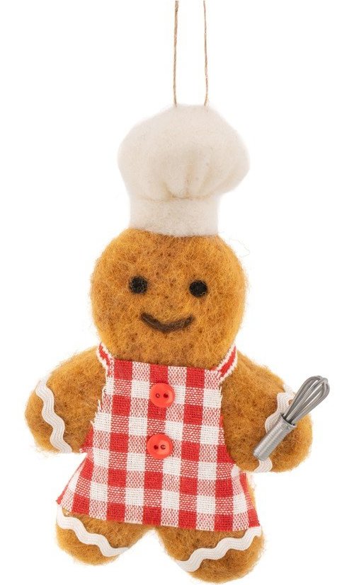 Textilní vánoční ozdoba 8 cm Pastry Chef Gingerbread – Sass & Belle